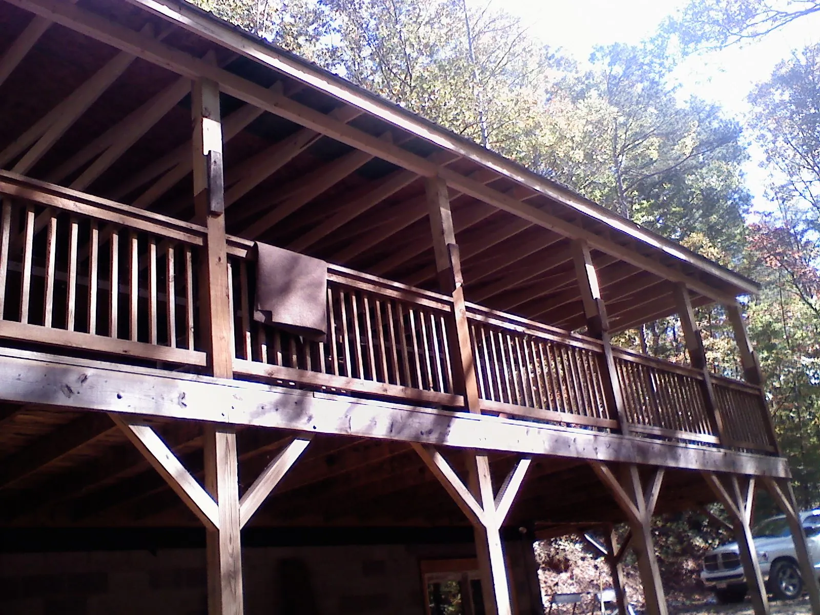 Timber framing under a new elevated porch and deck — Roof Leak Repair in Pauls Valley by Roofing Brothers